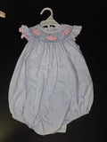 Blue Striped Whale Print Baby Dress