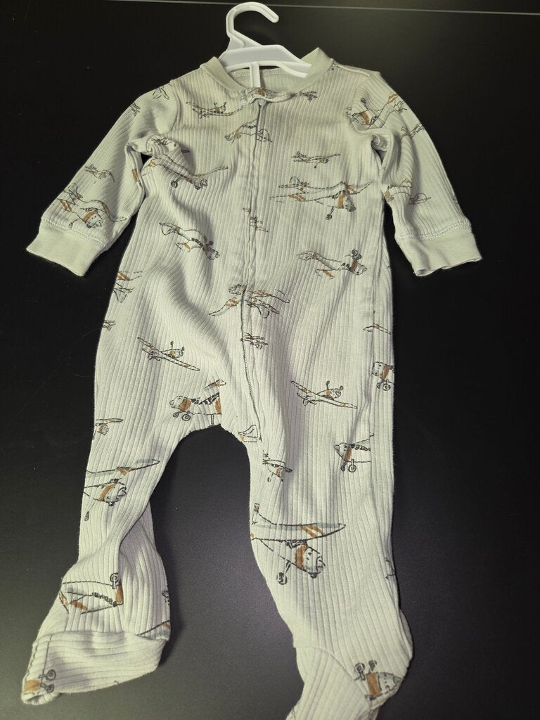 Infant Playful Airplane Footed Pajamas
