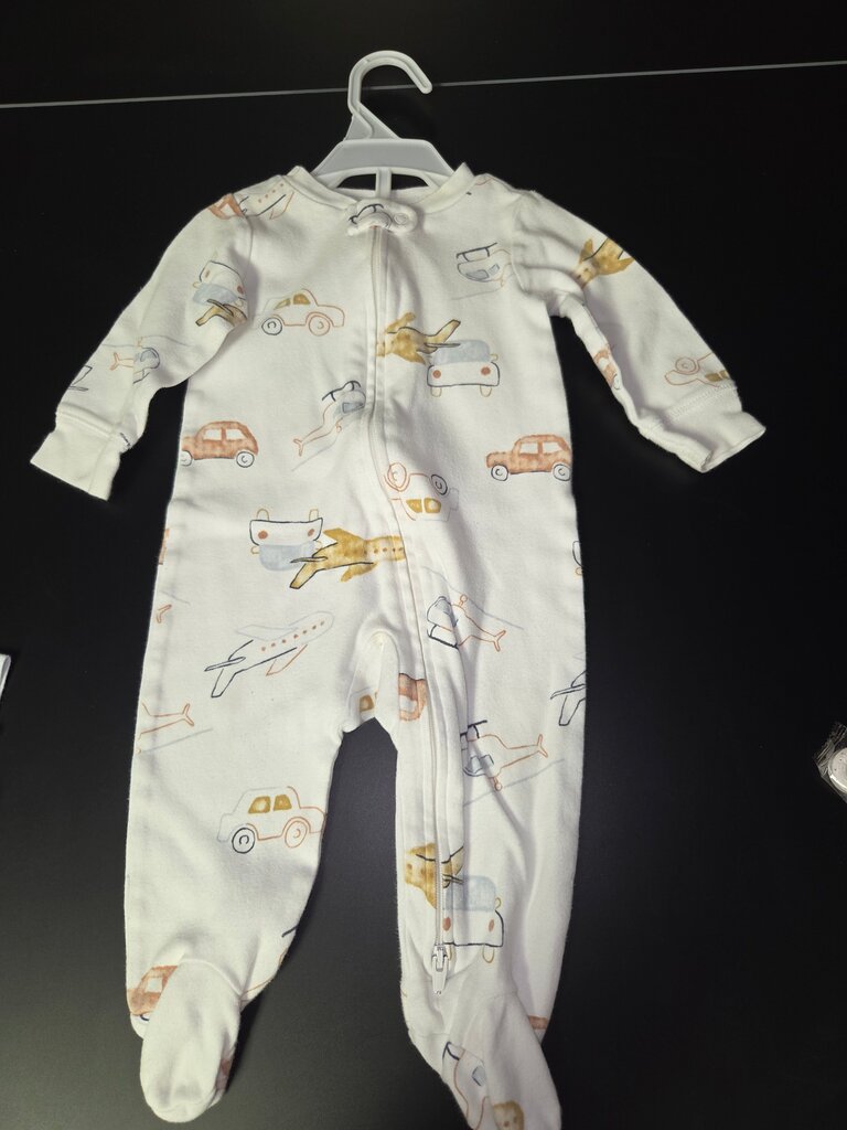 Baby Boy's Airplane and Car Print Footed Sleepers