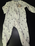 Baby Pajama Sleeper with Cat Face and Paw Prints