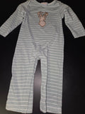 Striped Baby Romper with Deer Design