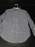 Ralph Lauren Blue and White Checkered Button-Up Shirt