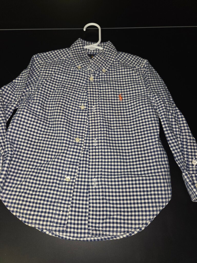 Ralph Lauren Blue and White Checkered Button-Up Shirt
