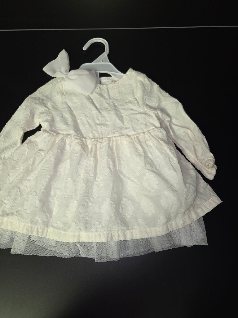 Girls White Dress with Bow