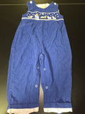 Blue Baby Overalls with Duck Embroidery
