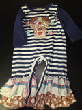 Striped Reindeer Romper