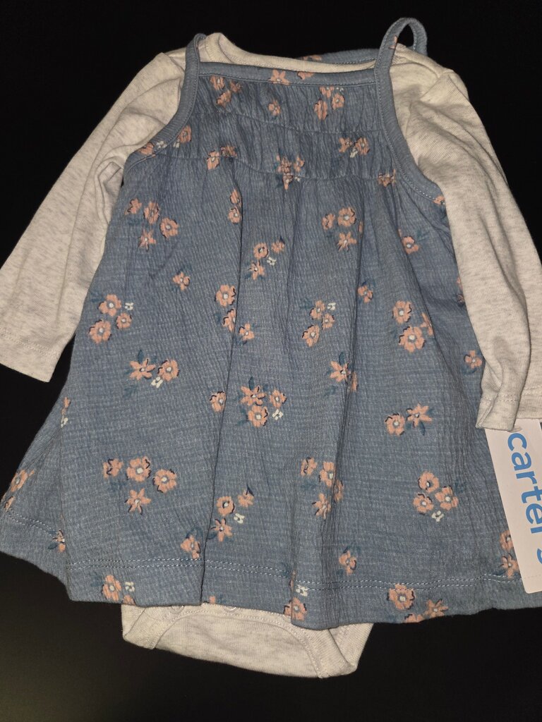 Carter's Flower Print Dress with Long Sleeve Top