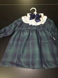 Plaid Dress with White Collar and Bow