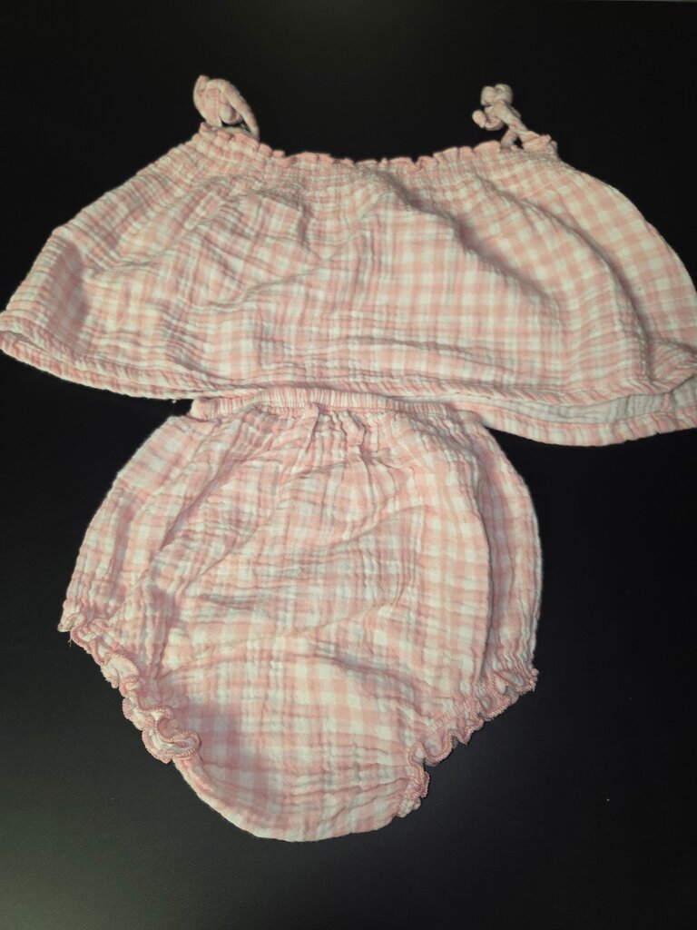 Pink Checkered Baby Outfit
