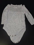 Gray Long Sleeve Baby Bodysuit