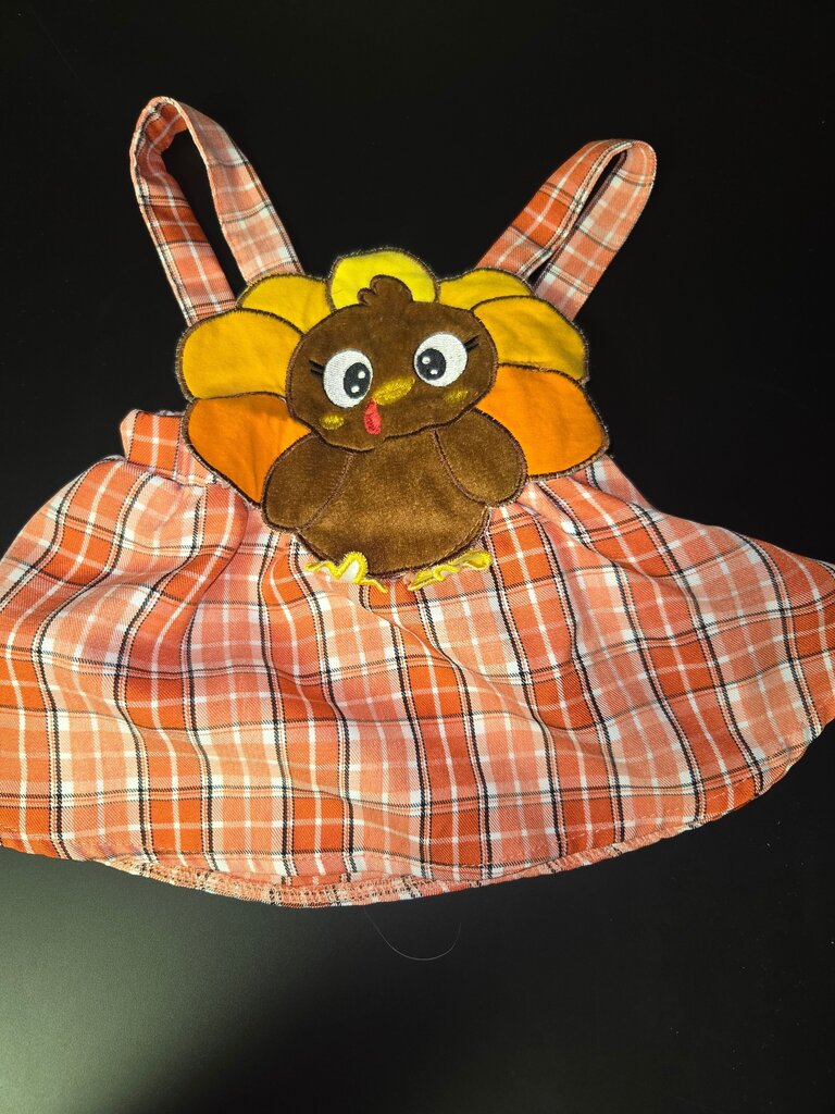 Plush Turkey Appliqué Dress