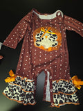 Cute Brown Polka Dot Penguin Baby Romper