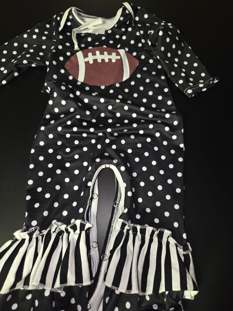 Football Themed Polka Dot Baby Outfit