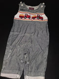 Gray Truck Embroidered Baby Overall