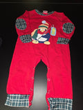 Penguin-Themed Red Baby Romper