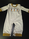 Striped Infant Bodysuit with Embroidery