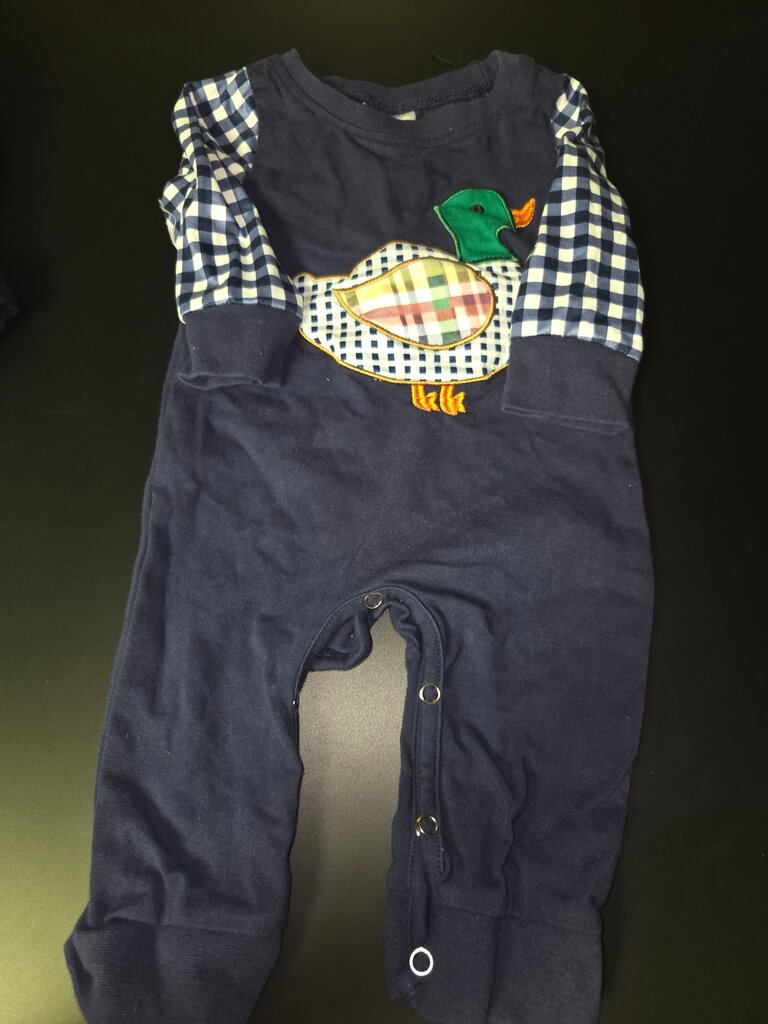 Navy Blue Duck Design Baby Onesie