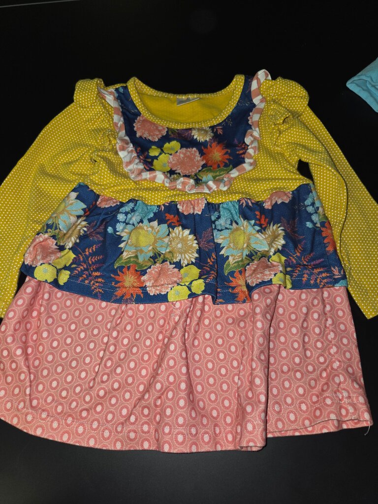 Floral Printed Dress with Polka Dots