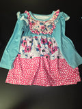 Colorful Floral Print Toddler Dress