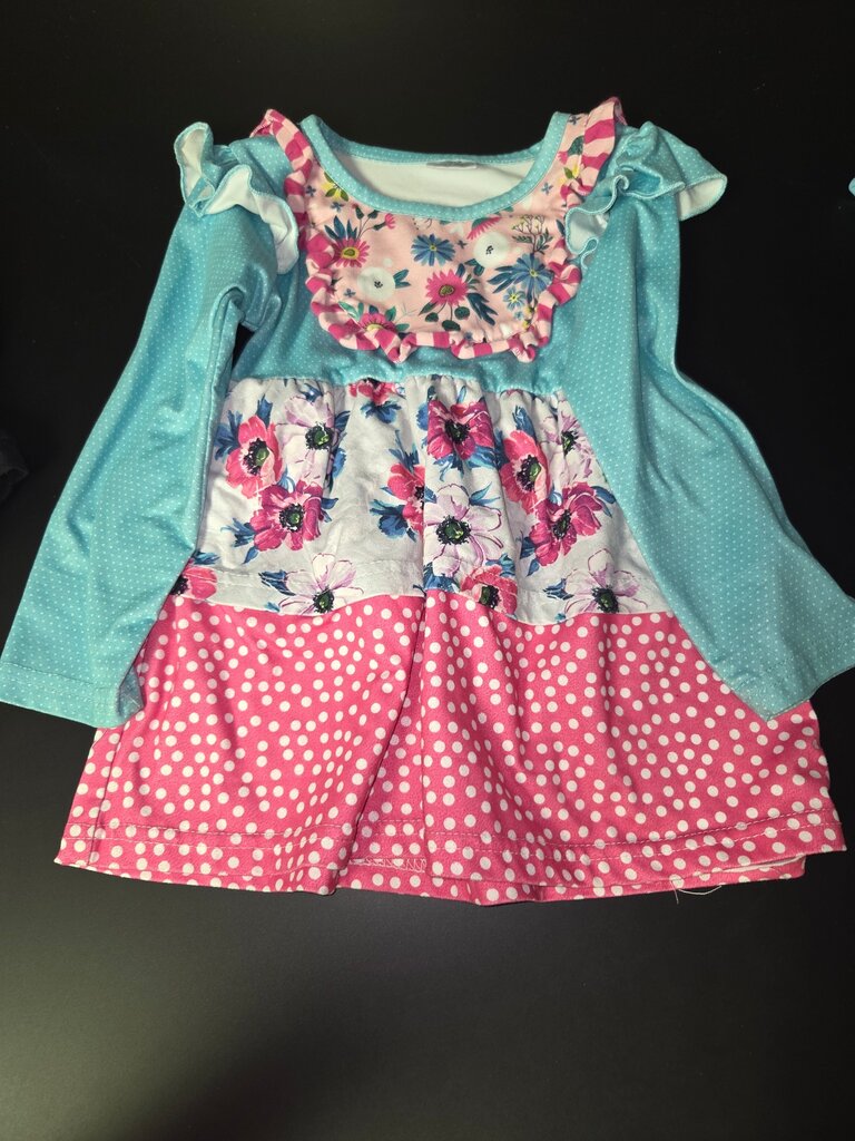 Colorful Floral Print Toddler Dress