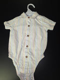 Striped Button-Up Baby Romper