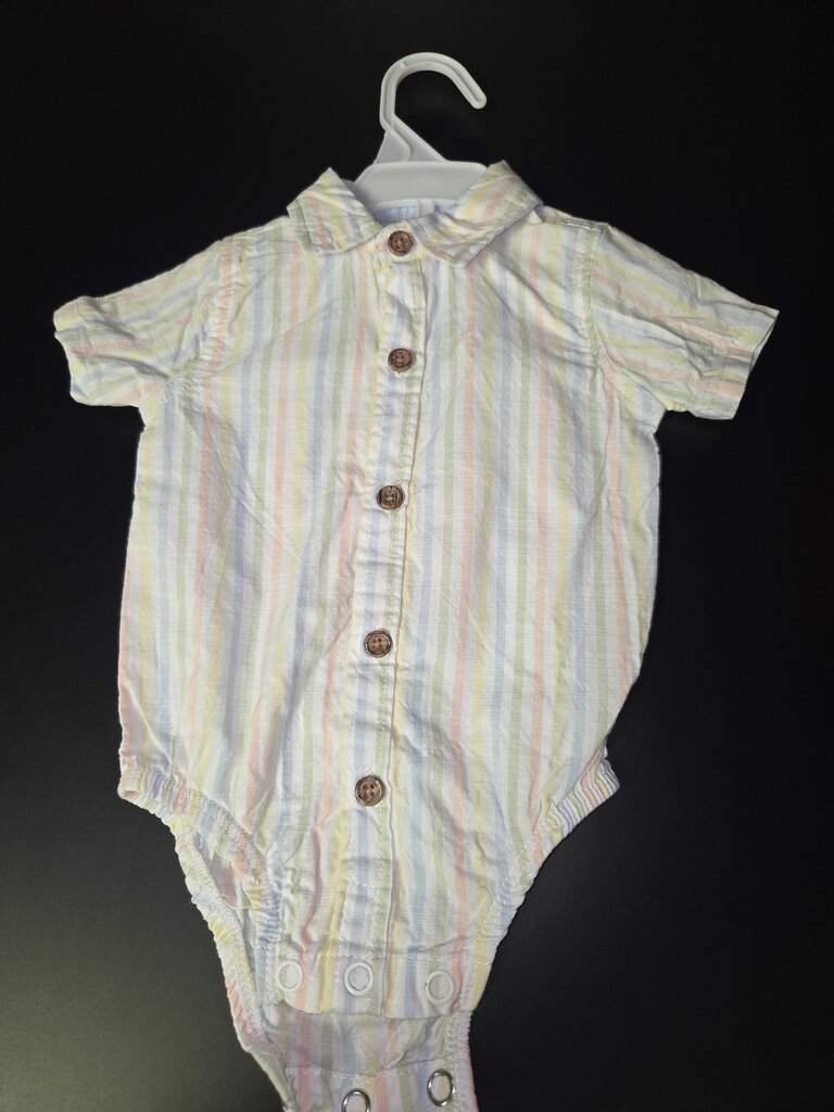 Striped Button-Up Baby Romper