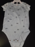 Light Blue Baby Bodysuit with Bicycle Print