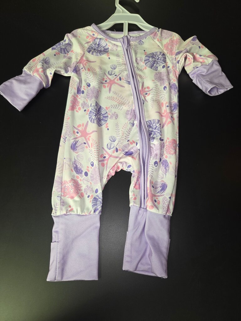 Girls' Sea-Themed Zip-Up Romper