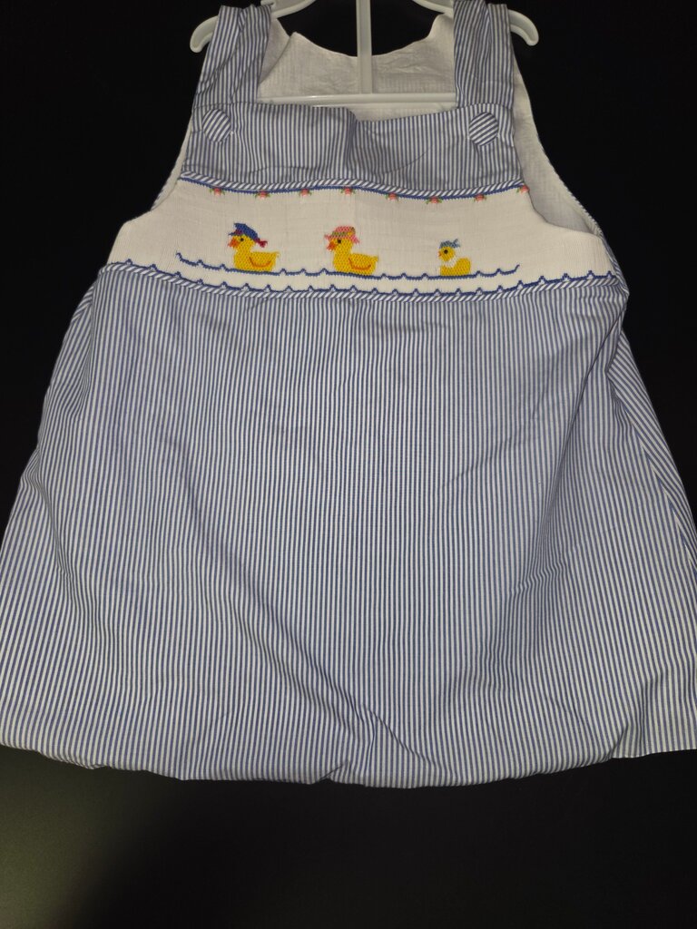 Cute Duck Embroidered Infant Dress