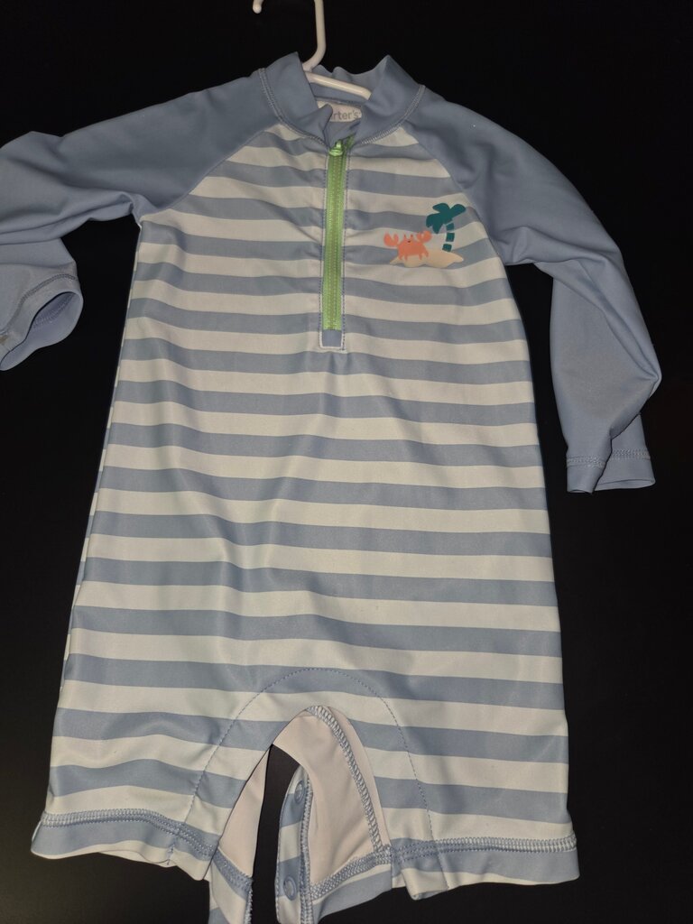 Toddler Boys' Striped Rash Guard Swim Suit