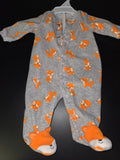 Gray Fox Print Baby Romper
