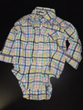 Boys' Colorful Checkered Long Sleeve Bodysuit