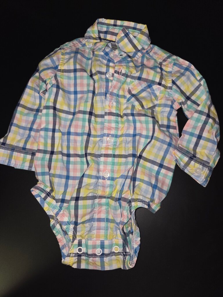 Boys' Colorful Checkered Long Sleeve Bodysuit