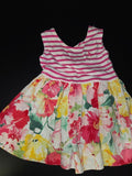 Pink Striped Floral Dress for Girls