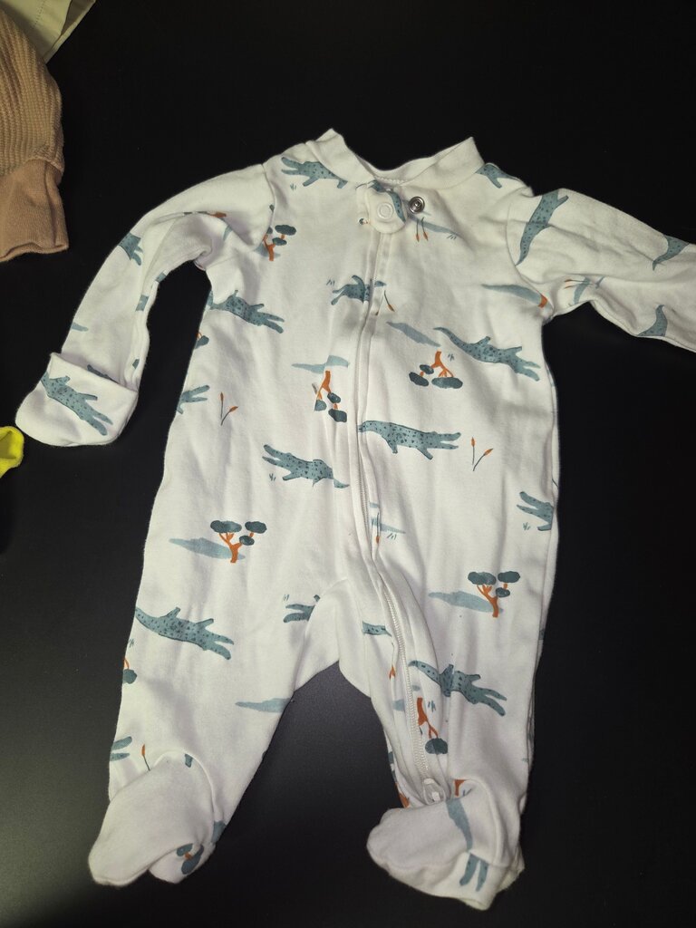 Infant All-in-One Zip Pajama with Animal Print