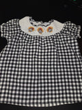 Black and White Gingham Dress with Turkey Embroidery