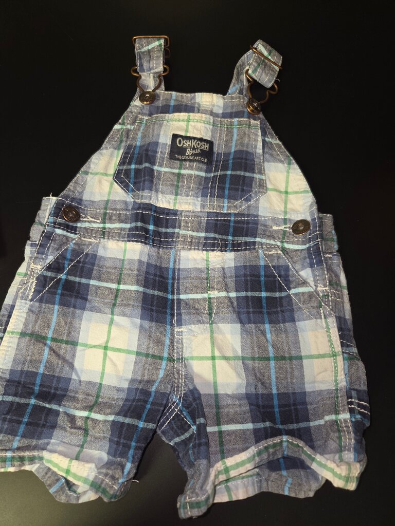 OshKosh Boys Plaid Overalls