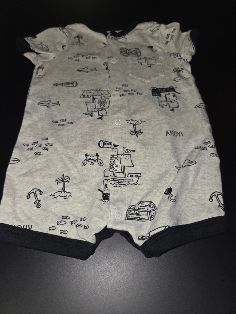 Toddler Pirate Themed Short Sleeve Bodysuit