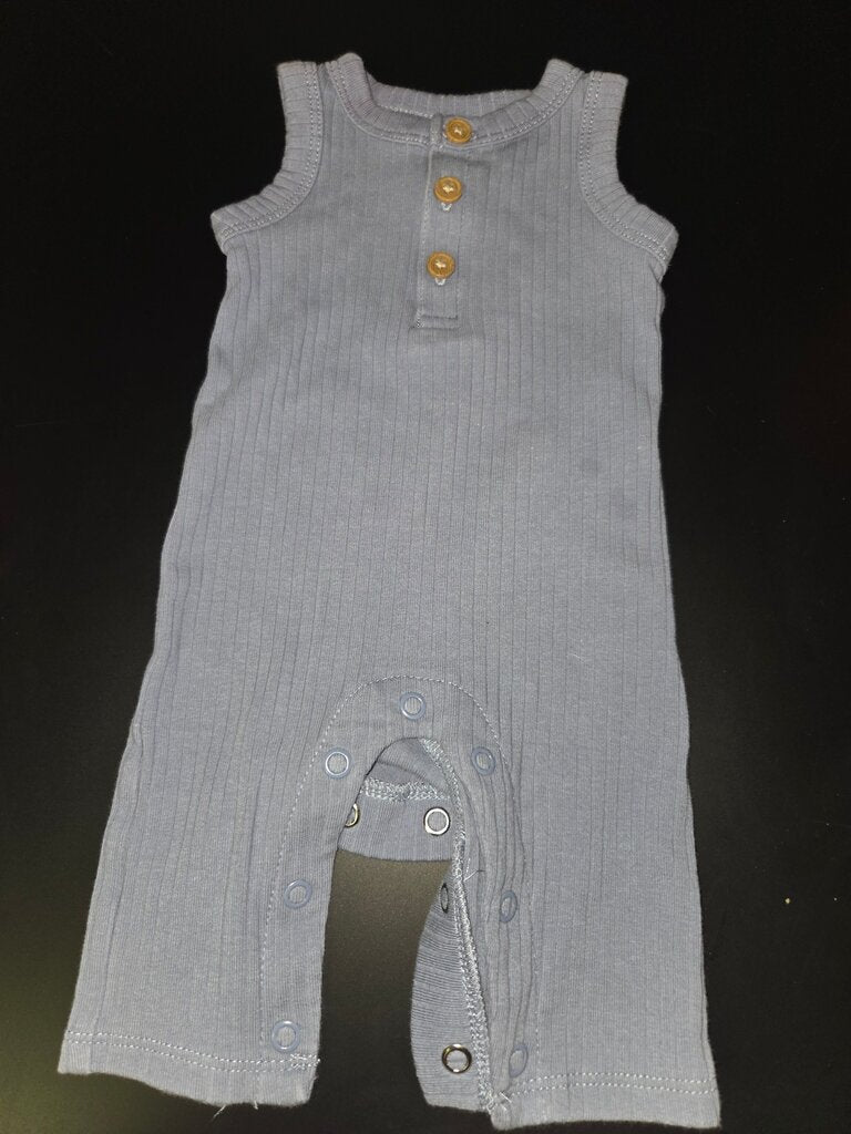 Boys Grey Ribbed Sleeveless Romper