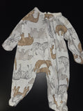 Baby Animal Print Zippered Sleep Suit
