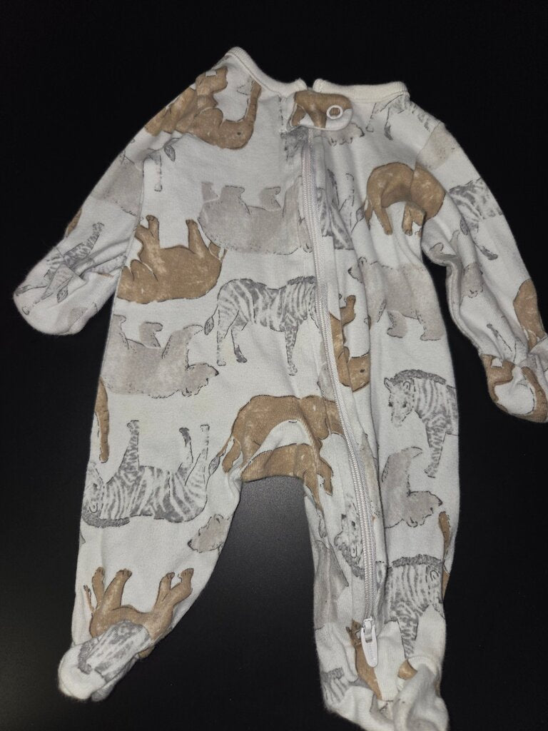 Baby Animal Print Zippered Sleep Suit