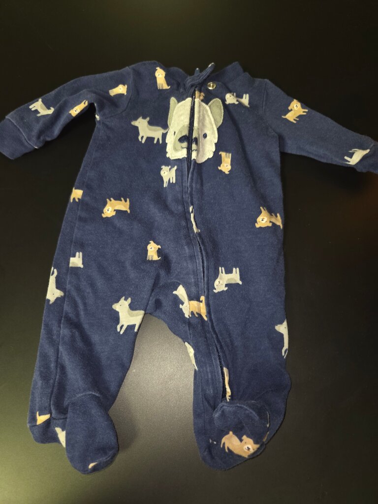 Navy Blue Animal Print Baby Sleeper