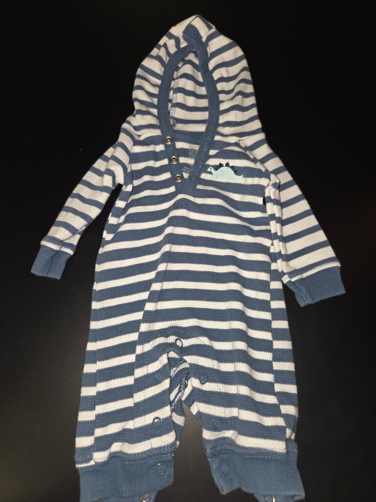 Striped Hooded Baby Romper