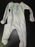 Gray Striped Baby Onesie with Turtle Design