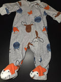 Fleece Zippy Jumpsuit with Animal Patterns