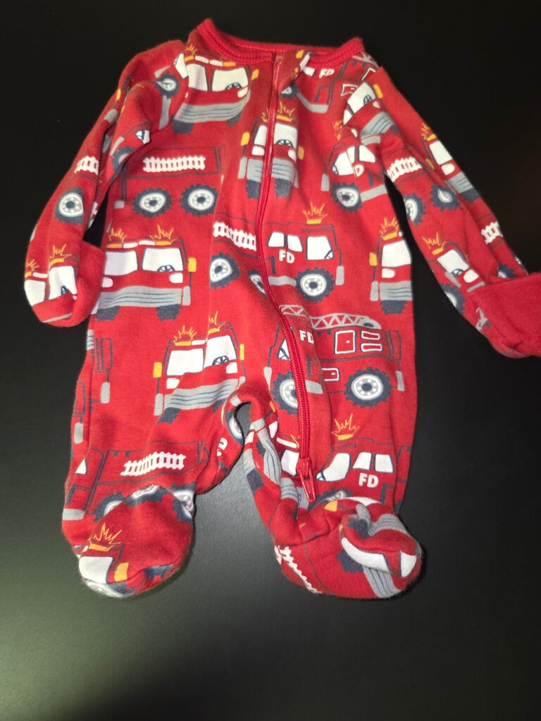 Red Fire Truck Baby Onesie