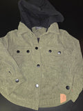 Kids Green Hooded Flannel Shirt