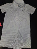 Boys Short Sleeve Checkered Romper