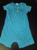 Turquoise Ribbed Baby Romper