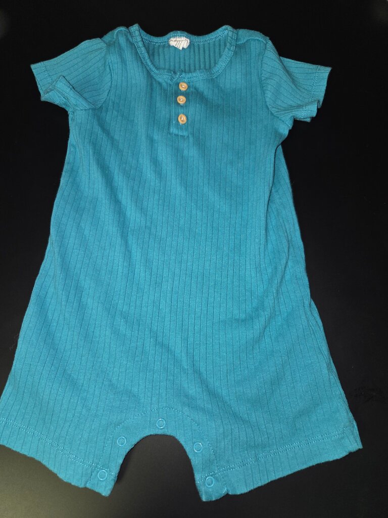 Turquoise Ribbed Baby Romper